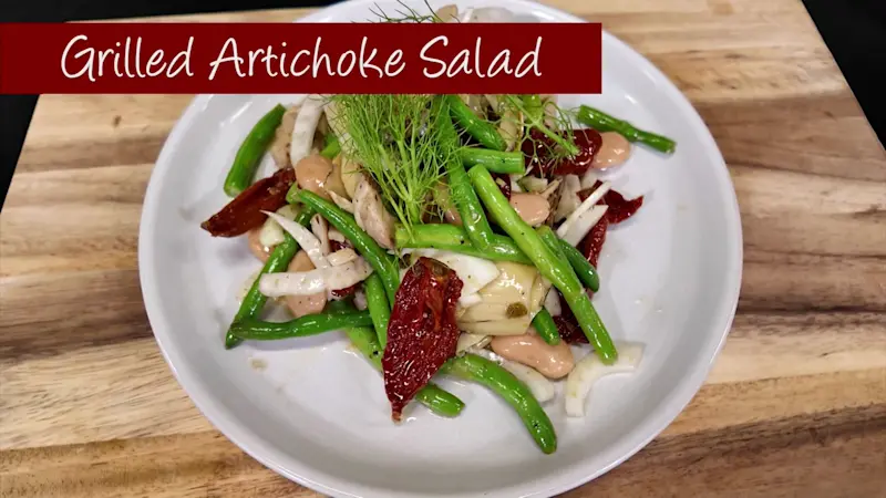 Story image: What's Cooking: Uncle Giuseppe's Marketplace's grilled artichoke salad