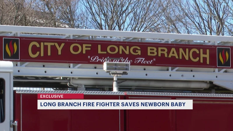 Story image: Long Branch firefighter saves life of 6-day-old baby in distress