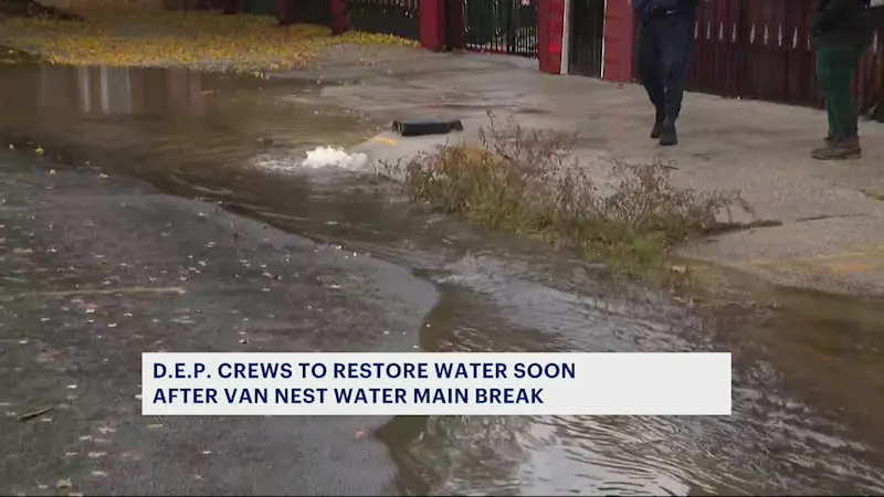 Story image: Water restored to Van Nest homes day after massive main break