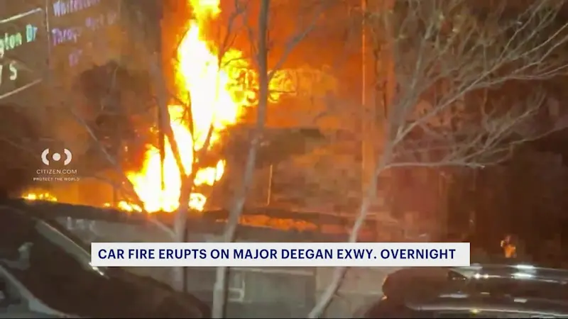 Story image: Citizen app video captures vehicle fire in Morris Heights