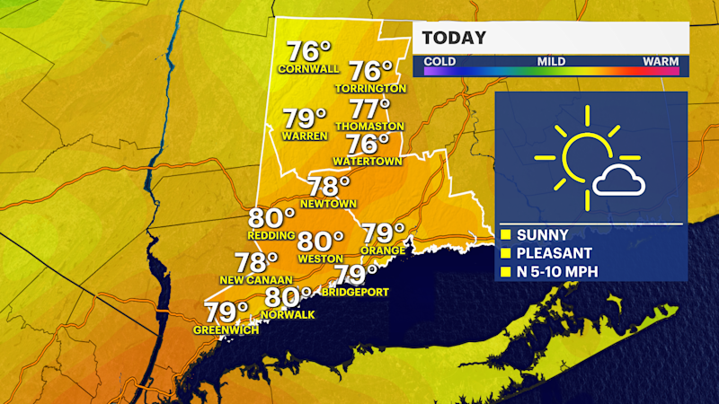 Story image: Pleasant, mostly sunny conditions in Connecticut