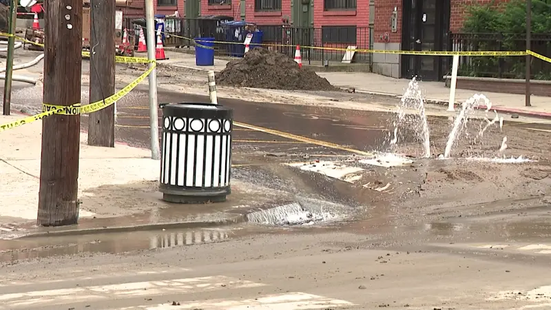 Story image: Hoboken under boil water advisory after water main break on Newark Street