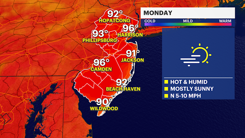 Story image: Extreme heat returns for final days of July in New Jersey