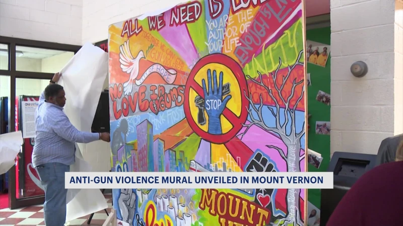 Story image: 'Art ignites change.' Anti-gun violence mural unveiled in Mount Vernon