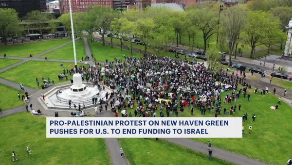 ​Thousands march in pro-Palestinian protest on New Haven Green