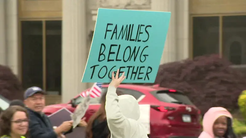Story image: Rally in Mineola calls for ICE to leave Long Island
