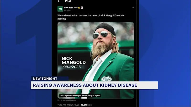 Story image: Jet's legend Nick Mangold's death leads to calls for awareness and support in donor community