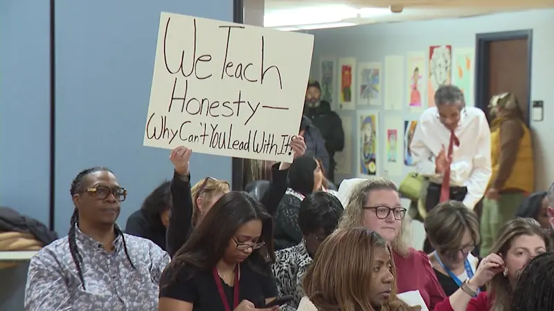 Story image: Parents demand answers about East Orange teacher layoffs