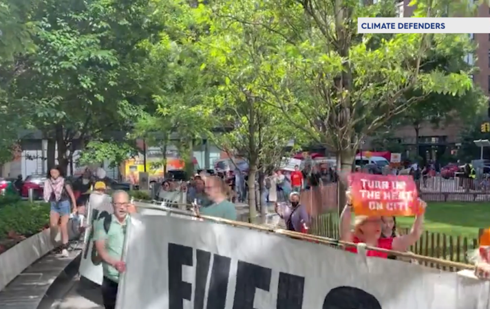 Story image: NYPD: 23 arrests in 1st of 4 days of climate protests at Citi HQ on Wall Street