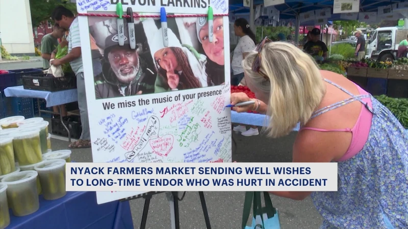 Story image: Nyack farmers market sends well wishes to injured vendor