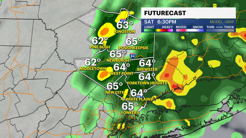 Story image: Saturday showers lead to warm, sunny Sunday