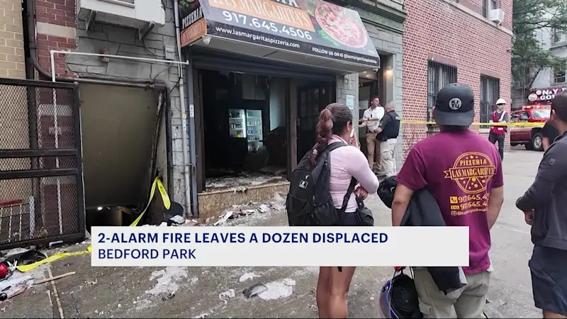 Story image: 2-alarm fire in Bedford Park leaves a dozen people displaced