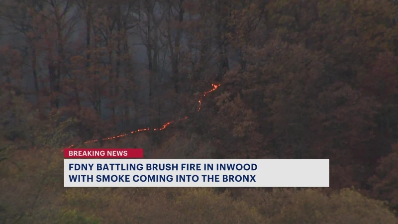 Story image: FDNY responds to Inwood brushfire that sent smoke into the Bronx