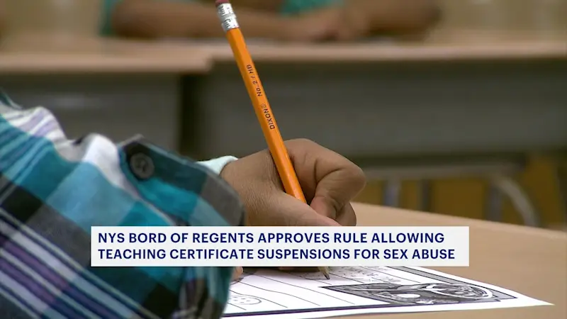 Story image: NYS Board of Regents approves rule to suspend teaching licenses over sexual abuse claims