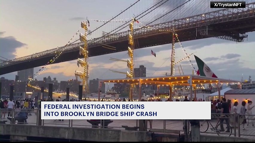 Radio calls asked tugs for help 45 seconds before Mexican ship hit Brooklyn Bridge, officials say