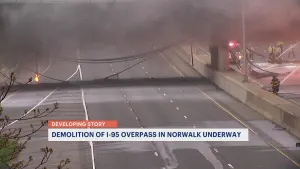 Progress being made in demolishing I-95 overpass in Norwalk damaged by fire