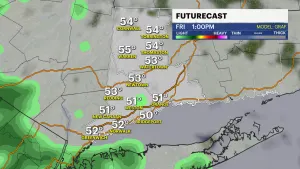 Cloudy, rainy and cool temperatures in Connecticut today; Mother's Day could see a few spotty showers