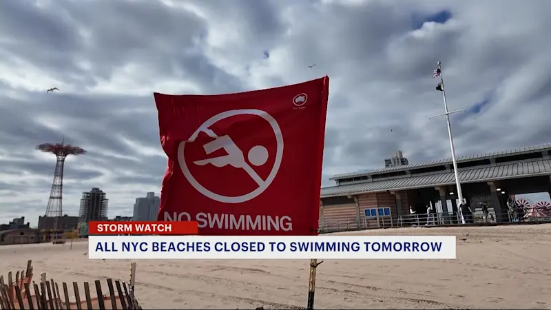 Story image: Hurricane Erin’s indirect impacts force third day of NYC beach closures