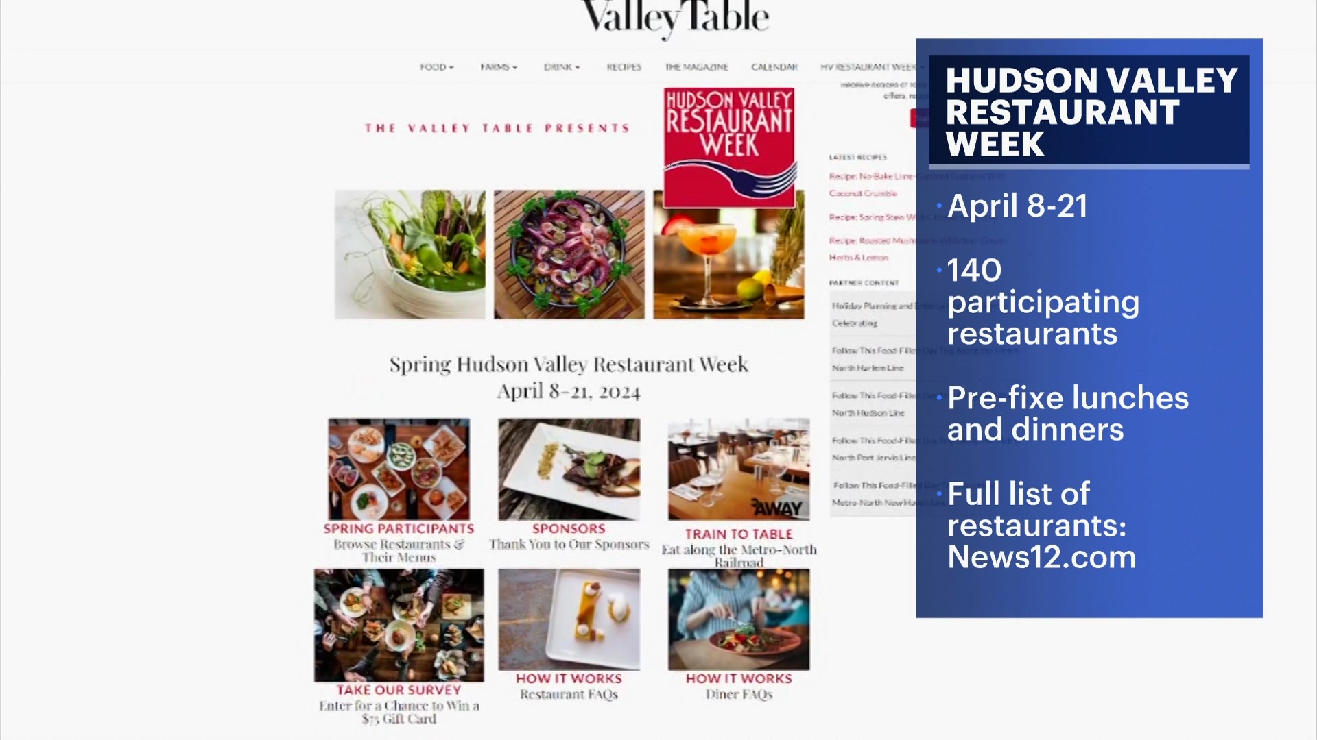 Hudson Valley Restaurant Week returns in April