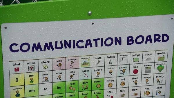 Lynbrook PBA donates ‘communication board’ to school playground