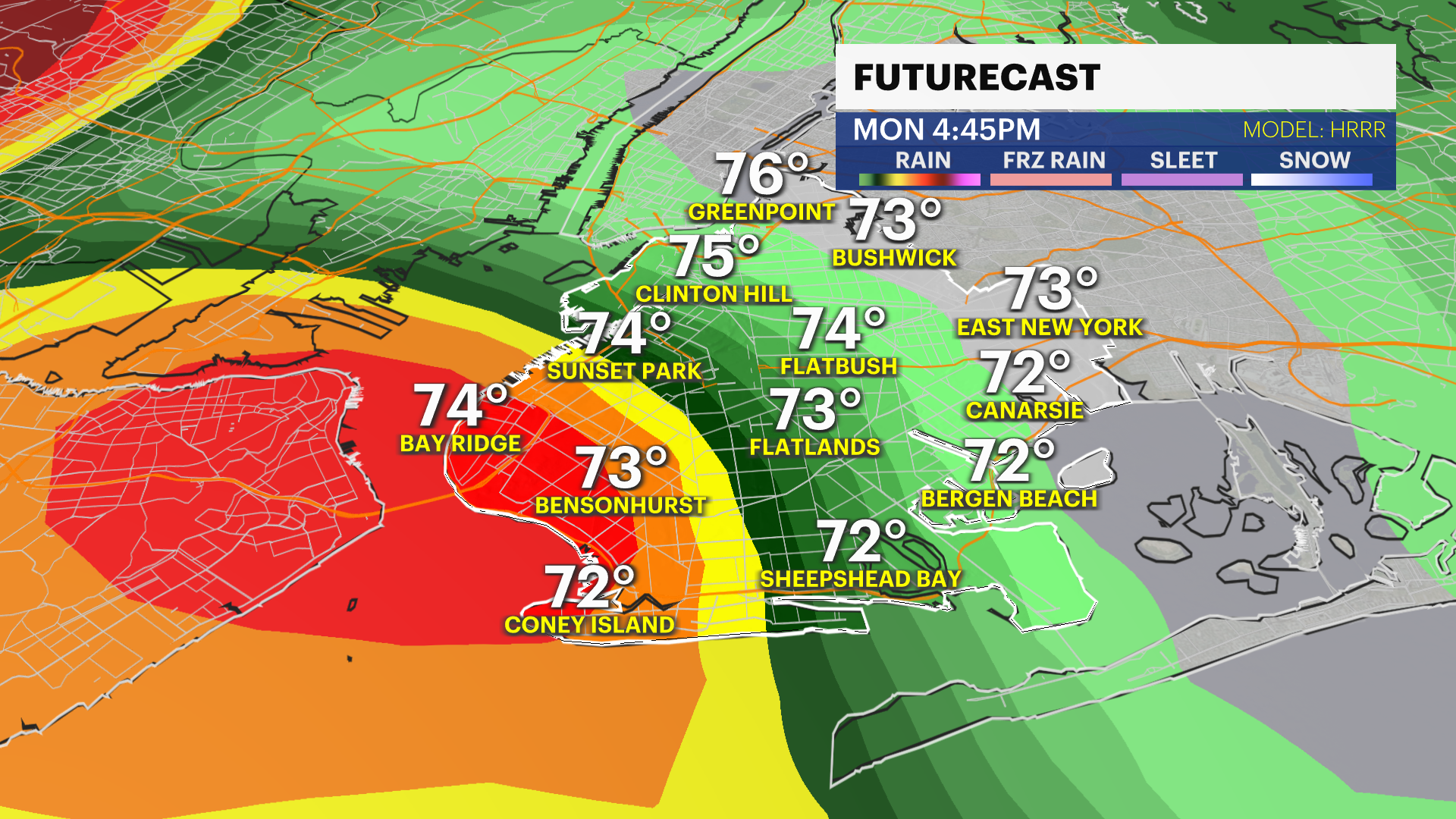 Tracking Strong Storms Across the City Today