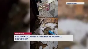 Soundview residents say recent stormy weather caused collapsed ceiling, flooding