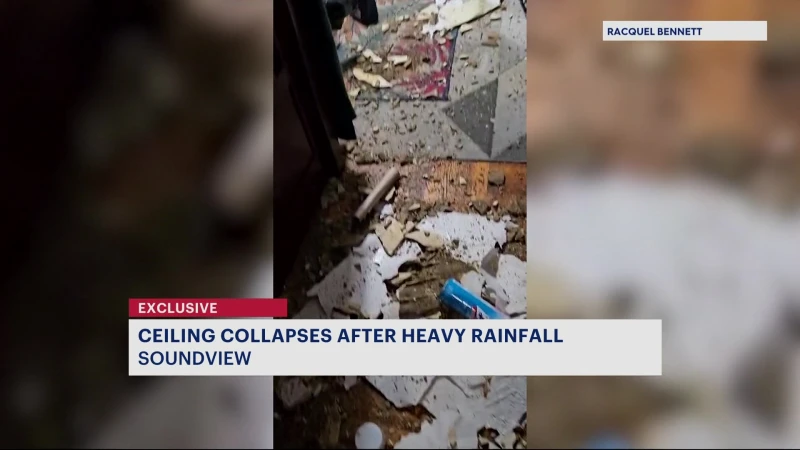 Story image: Soundview residents say recent stormy weather caused collapsed ceiling, flooding