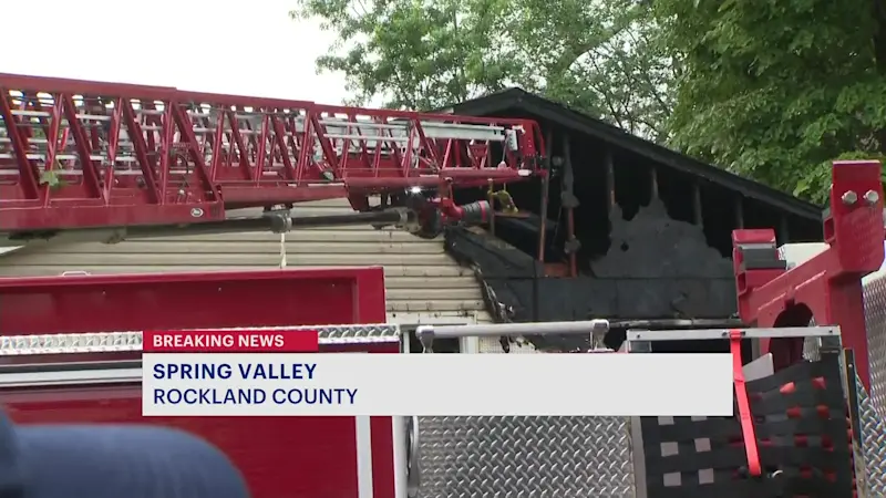 Story image: Flames shoot from 2nd floor of Spring Valley house