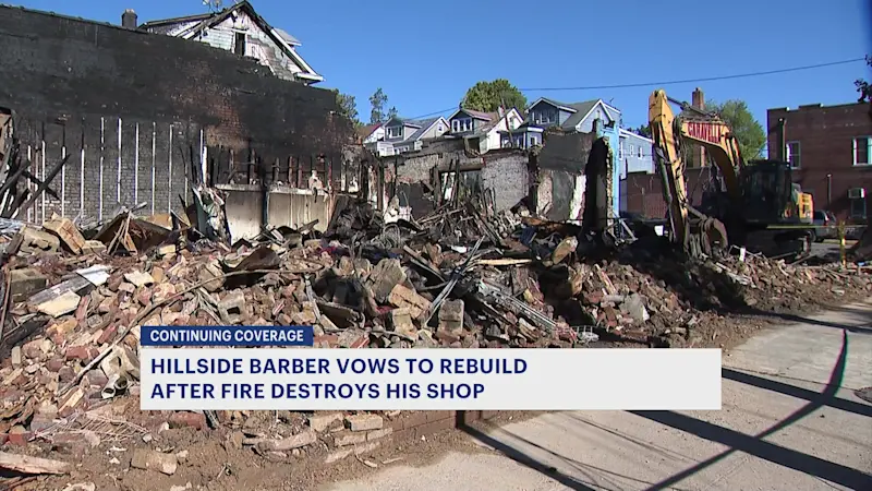 Story image: Owner plans to rebuild Hillside barbershop that burned down
