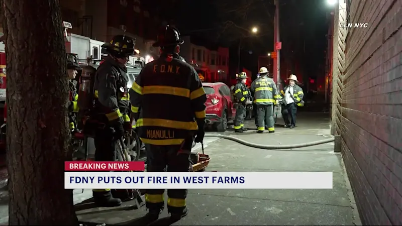 Story image: Overnight fire rips through building in West Farms; no reports of injuries