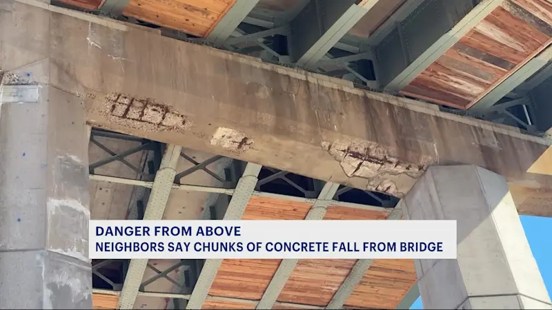 Story image: Neighbors raise safety concerns over falling concrete from Verrazzano Bridge in Fort Hamilton