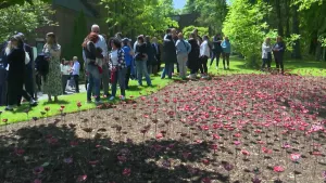 Hundreds gather in White Plains for unveiling of installation that honors Oct. 7 massacre victims