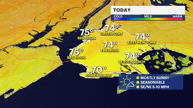 Story image: Pleasant today with warmer temperatures on top for Tuesday in Brooklyn