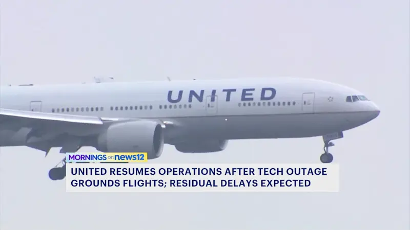 Story image: United Airlines system outage impacts flights at Newark Liberty