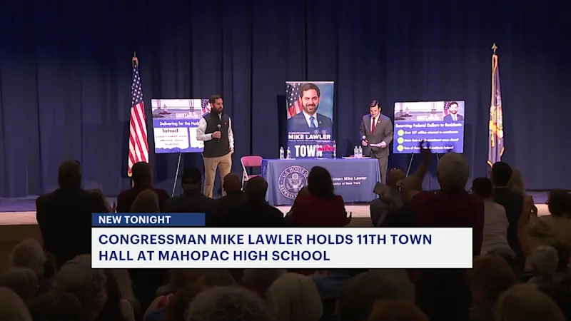 Story image: Rep. Mike Lawler holds 3rd town hall of 2025 at Mahopac High School