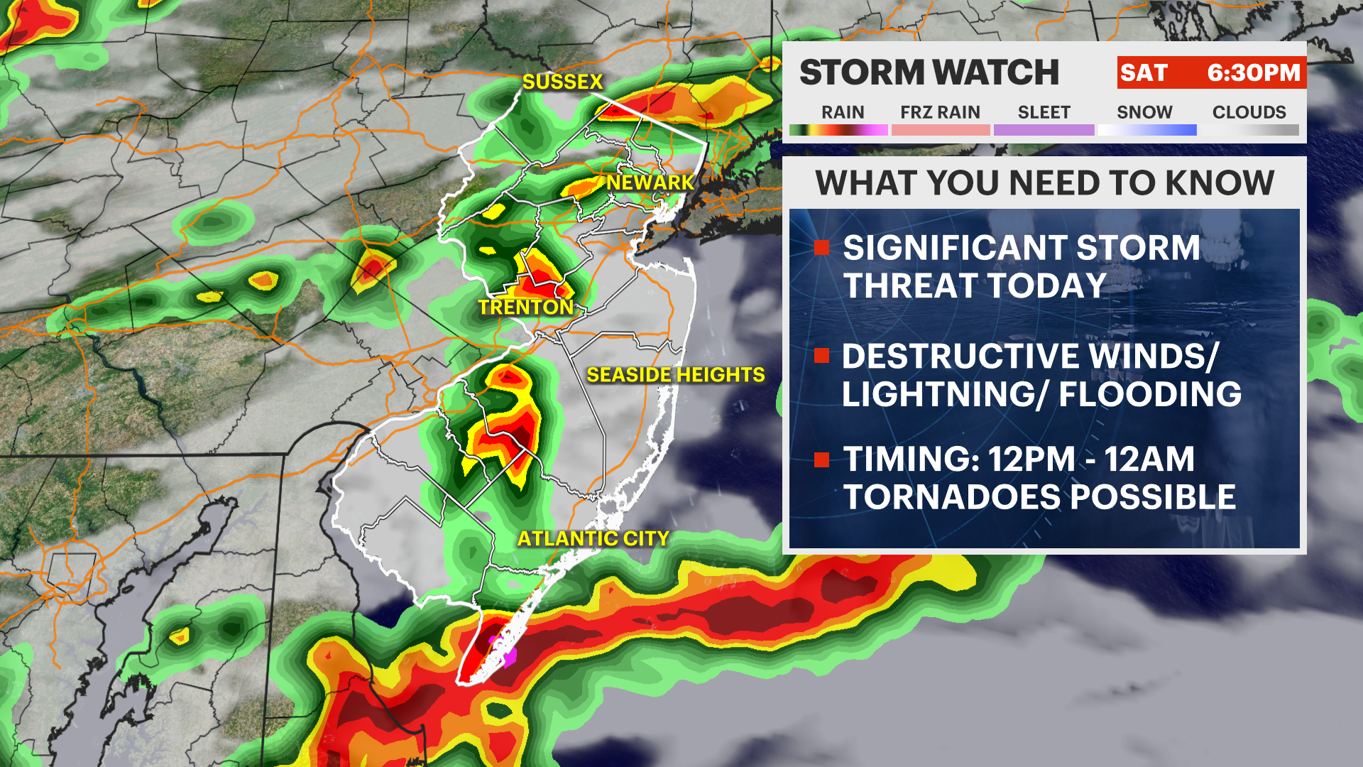 STORM WATCH: Severe storm threat targets New Jersey with heavy rain and damaging winds