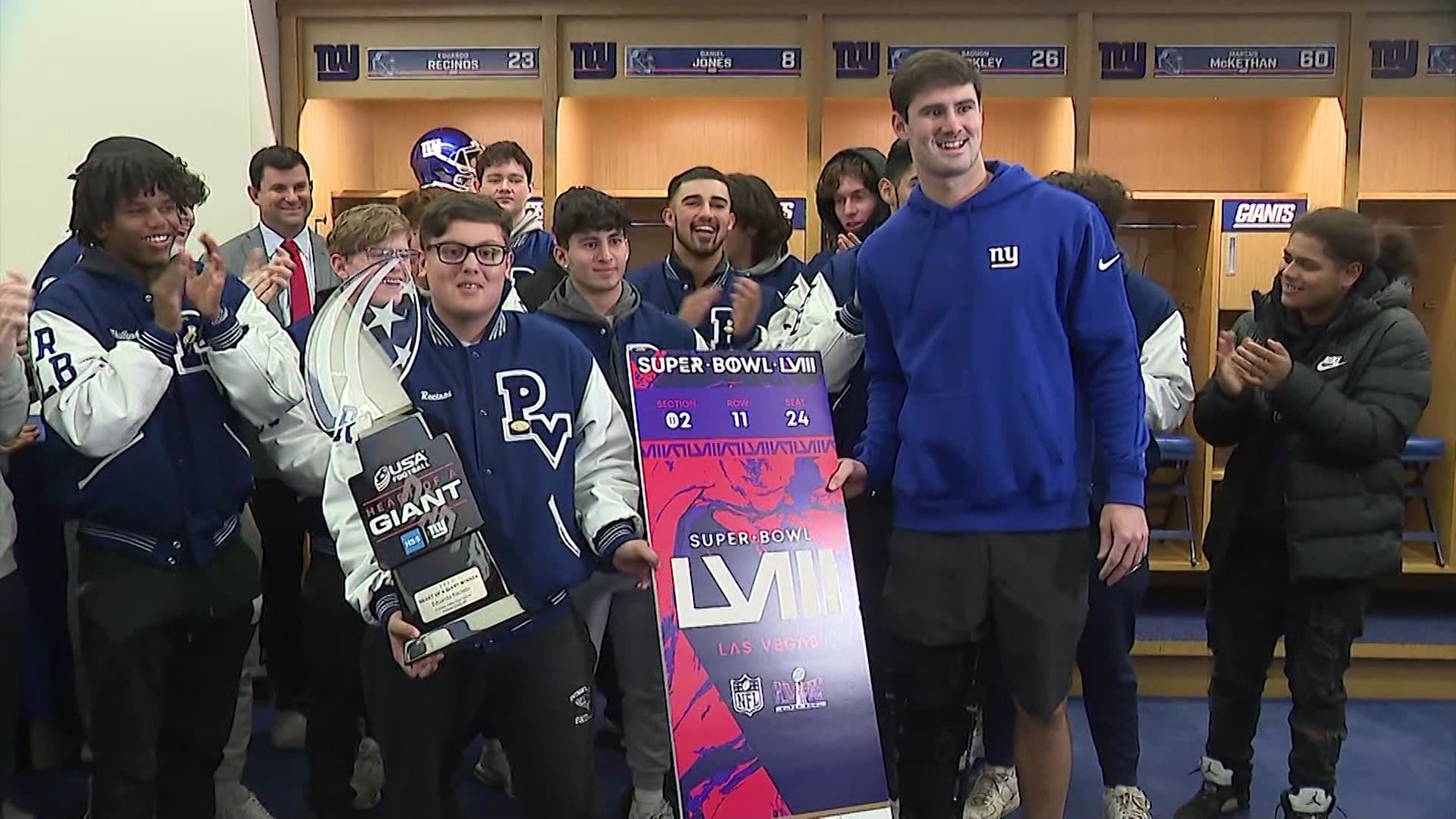 New York Giants surprise Putnam Valley HS student with Heart of a Giant