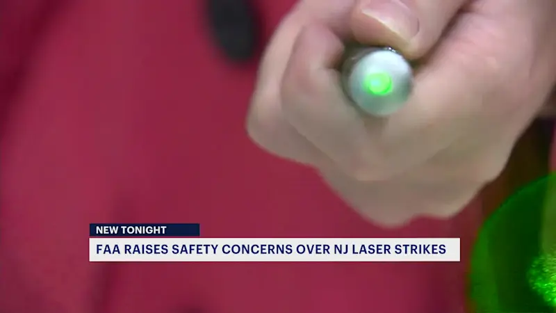 Story image: FAA raises alarm over number of laser strikes against aircraft in New Jersey