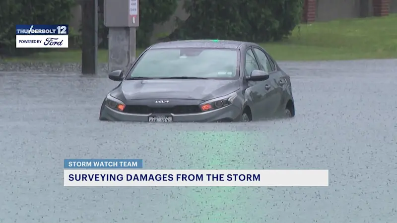 Story image: Stormy weather causes flooding in parts of New Jersey