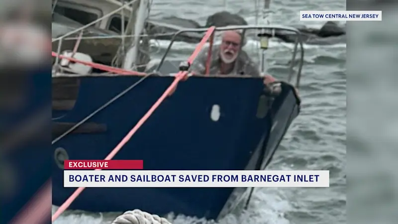 Story image: Man sailing to Martha's Vineyard rescued from Barnegat Inlet