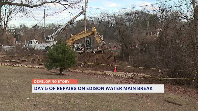 Story image: Edison residents face fifth day without water due to persistent main break