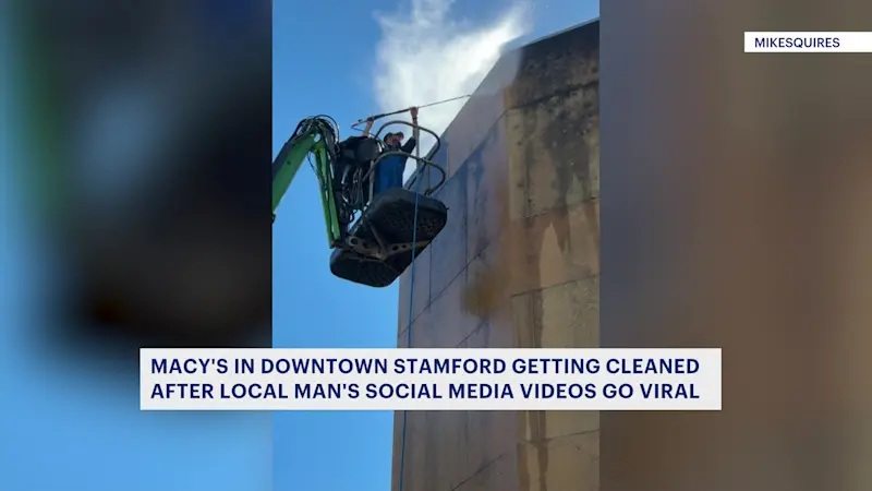 Story image: ‘We made it happen.’ Stamford Macy’s building gets much-needed power washing