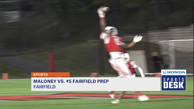 Story image: PLAY OF THE YEAR: Fairfield Prep's T'varis Newkirk makes incredible one-handed interception on senior night