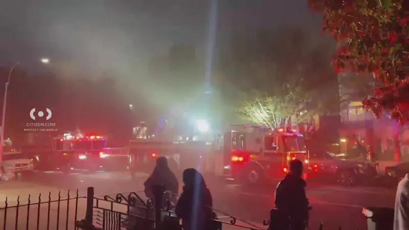 Story image: 2-alarm fire erupts in Crown Heights building