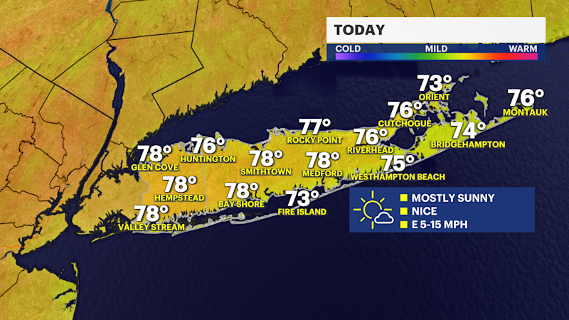 Story image: Dry and warm today; clouds and showers develop by midweek
