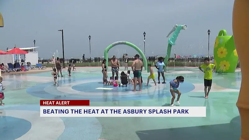 Story image: Residents flock to Asbury Splash Park amid New Jersey heat wave
