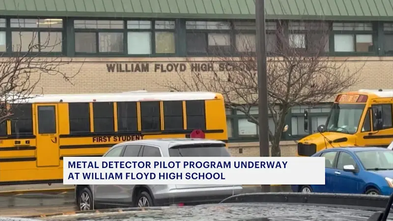 Story image: Metal detectors trial run underway at William Floyd High School