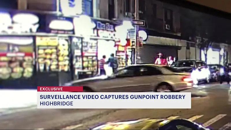 Story image: Exclusive: Surveillance video shows gunpoint robberies in Highbridge