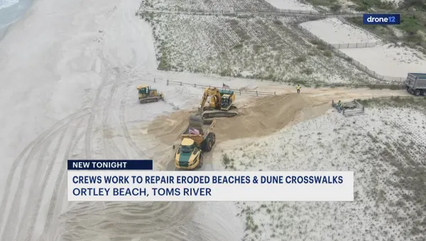 Crews begin restoring severely eroded beaches at Ortley Beach