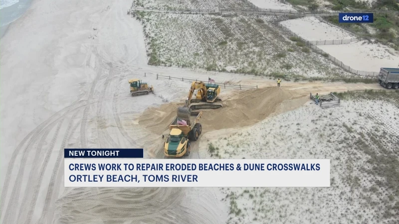 Story image: Crews begin restoring severely eroded beaches at Ortley Beach